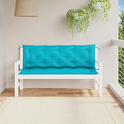 Maison Chic Coussins Confort,Coussins de banc de jardin lot de 2 turquoise 150x50x7 cm tissu -GKD89012