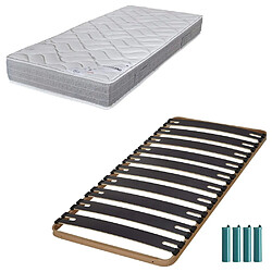 Ebac Matelas mousse + Sommier métal C310 90x190 Maryland - Hauteur 20 cm - Soutien ferme 