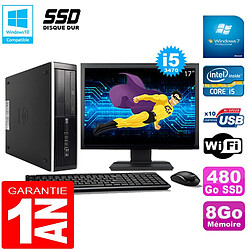 PC HP Compaq Pro 6300 SFF I5-3470 8Go 480Go SSD Graveur DVD Wifi W7 Ecran 17" - Occasion