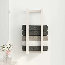 Avis Maison Chic Porte-serviette mural,Étagère pour serviettes,Barre porte-serviett pour salle de bain Blanc 23x18x60 cm Bois de pin massif -GKD68686