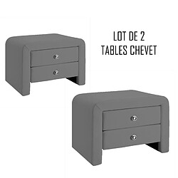 Meubler Design Table Chevet Design Gris Eva X2