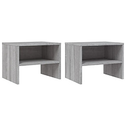 Maison Chic Lot de 2 Tables de chevet,Table de nuit,Table d'appoint pour salon Sonoma gris 40x30x30cm Bois d'ingénierie -MN35874