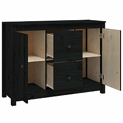 Maison Chic Buffet,Meuble de Rangement,commode pour salon,Cuisine Noir 100x35x74 cm Bois massif de pin -MN47523 pas cher