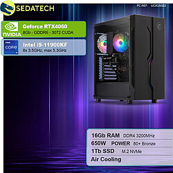 Sedatech PC Gamer • Intel i9-11900KF • RTX4060 • 16Go RAM • 1To SSD M.2 • sans OS