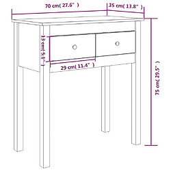 vidaXL Table console Marron miel 70x35x75 cm Bois massif de pin pas cher