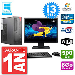 PC Fujitsu Esprimo E520 Ecran 22" i3-4130 RAM 8Go 500Go Graveur DVD Wifi W7 - Occasion