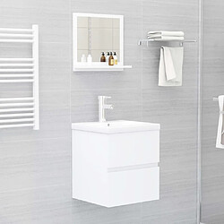 vidaXL Miroir de salle de bain Blanc 40x10,5x37 cm Bois d’ingénierie pas cher