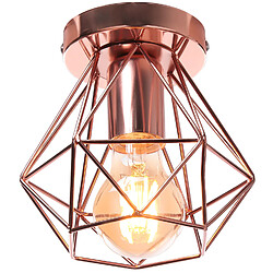 Stoex (2X) Plafonnier Rétro Lampe de Plafond D'Intérieur Vintage Or Rose Luminaire Plafonnier Cage Pour Cuisine, Café, Bureau, Salle À Manger pas cher