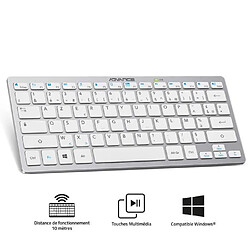 Avis Advance Clavier sans fil Clavier Bluetooth BLANC ultra-mince pour iOS,Windows,Android Smartphone PC Tablette AZERTY SMARTKEYS