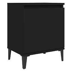 Acheter vidaXL Tables de chevet avec pieds en métal noir 40x30x50 cm