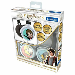 Lexibook- Harry Potter Casque Audio stéréo, Puissance sonore limitée, Pliable et Ajustable, Blanc/doré, HP015HP 