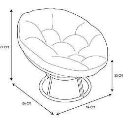 Avis The Home Deco Factory Fauteuil de jardin rotatif avec coussin Cancun.