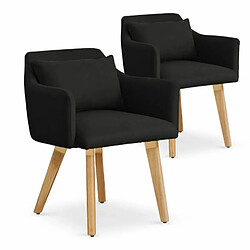 Paris Prix Lot de 2 Fauteuils Scandinave Alan 70cm Noir