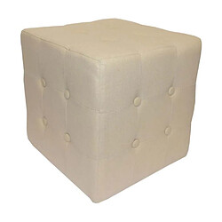 Jardindeco Pouf capitoné Chester Lin naturel.