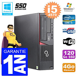 PC Fujitsu Esprimo E720 E85+ DT i5-4570 RAM 4Go Disque 120 Go SSD Wifi W7 - Occasion