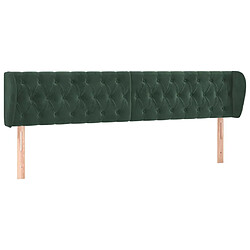 Maison Chic Tête de lit scandinave avec oreilles,meuble de chambre Vert foncé 203x23x78/88 cm Velours -MN26519