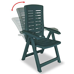 Maison Chic Lot de 4 Chaises inclinables de jardin - Fauteuil d'extérieur Plastique Vert -MN41375