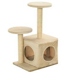 Arbre à chat,niche pour chat avec griffoir en sisal 60 cm Beige -MN53054