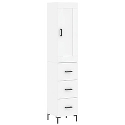 vidaXL Buffet haut Blanc 34,5x34x180 cm Bois d'ingénierie