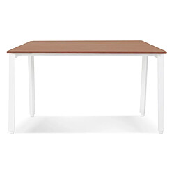 Avis Alterego Table de réunion / bureau bench 'AMADEUS SQUARE' en bois finition Noyer et métal blanc - 140x140 cm