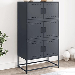 vidaXL Buffet anthracite 68,5x38,5x123,5 cm acier 