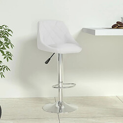 vidaXL Tabouret de bar Blanc Similicuir 