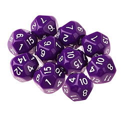 10pcs 16 faces d16 14mm acrylique opaque dés pour jeu de rôle rpg violet