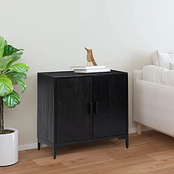 vidaXL Buffet Noir 75x35x70 cm Bois de pin massif