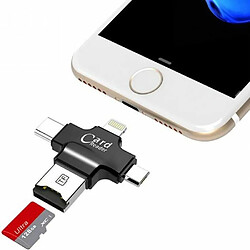 Qumox 4 en 1 lecteur micro SD Micro TF USB Type C OTG TF Card Reader pour IOS iPhone Android Samsung