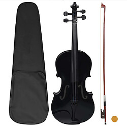 vidaXL Ensemble de violon avec archet et mentonnière Noir 4/4