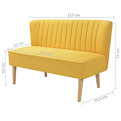 Avis vidaXL Canapé 117x55,5x77 cm Tissu Jaune