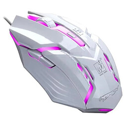 Cool LED rétro-éclairé ergonomique Gaming clavier mécanique Gamer souris ensembles (blanc) Pr20178