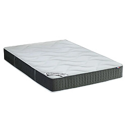 Vente-Unique Ensemble 160 x 200 cm sommier coffre blanc + matelas ressorts ensachés 7 zones et mémoire de forme ép.25cm - TIAMAT de DREAMEA