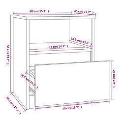 vidaXL Table de chevet chêne fumé 40x40x50 cm bois d'ingénierie pas cher