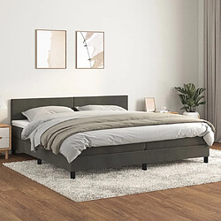 vidaXL Sommier à lattes de lit et matelas Gris foncé 200x200cm Velours