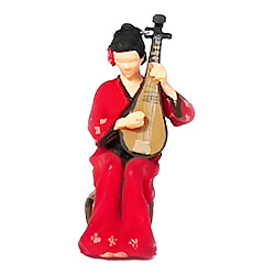 Échelle de trains miniatures Figures peintes Échelle S 1/64 Joueurs D'instruments Chinois Figurines Personnage De Film Guzheng Blanc Rouge