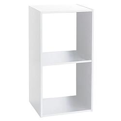 Pegane Étagère avec 2 cases en panneaux de particules coloris blanc - Longueur 34.4 x Profondeur 32 x Hauteur 67 cm 