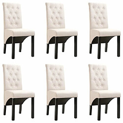 Maison Chic Lot de 6 Chaises à manger | Chaise de salle à manger cuisine crème tissu -GKD28617