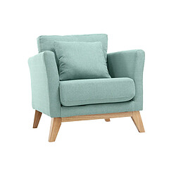 Miliboo Fauteuil scandinave déhoussable vert lagon OSLO