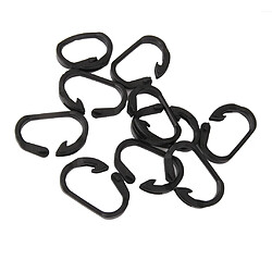 Lot de 10pcs Mousqueton Boucle Crochet Plastique pour Tente de Camping Randonnée en Plein Air - Noir