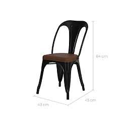 Rendez Vous Deco Chaise indus Charly noire (lot de 2)