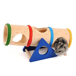 Wewoo Jouet pour Animaux Animal de compagnie Supplies Conception poreuse en bois Hamster arc-en-ciel renversé baril jouets Pet