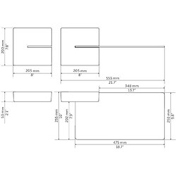 Acheter Meliconi 480522 BA étagères Etagère modulable Mural Synthétique ABS, Verre trempé Blanc