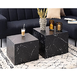 Lisa Design Pueblo - lot de 2 tables basses - effet marbre noir - 58 et 50 cm Pueblo - lot de 2 tables basses - effet marbre noir - 58 et 50 cm - Noir