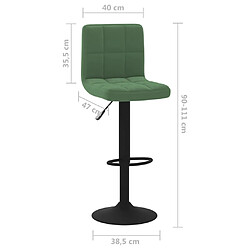 vidaXL Tabourets de bar lot de 2 vert foncé velours pas cher