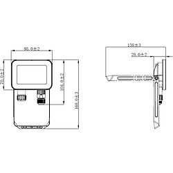 KNIGHTSBRIDGE Projecteur LED Noir 230V IP65 10W