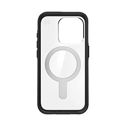 Speck Coque pour iPhone 15 Pro MagSafe Presidio Perfect-Clear Click-lock Anti-rayures Noir transparent