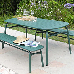 Proloisirs Ensemble table et 2 bancs de jardin en aluminium Oscar.