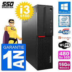 PC Lenovo ThinkCentre M800 SFF Intel i3-6100 RAM 16Go SSD 480Go Windows 10 Wifi - Occasion