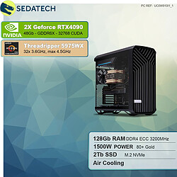 Sedatech Workstation • AMD Threadripper 5975WX • 2x RTX4090 • 128Go RAM • 2To SSD M.2 • sans OS